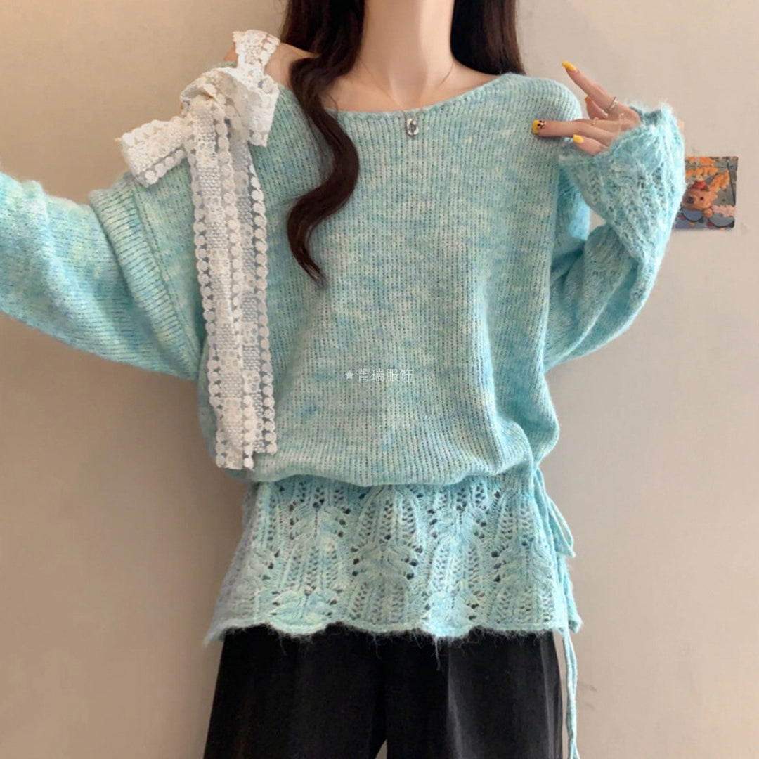 Damen Lässiger Strickpullover mit modischen Details Drune