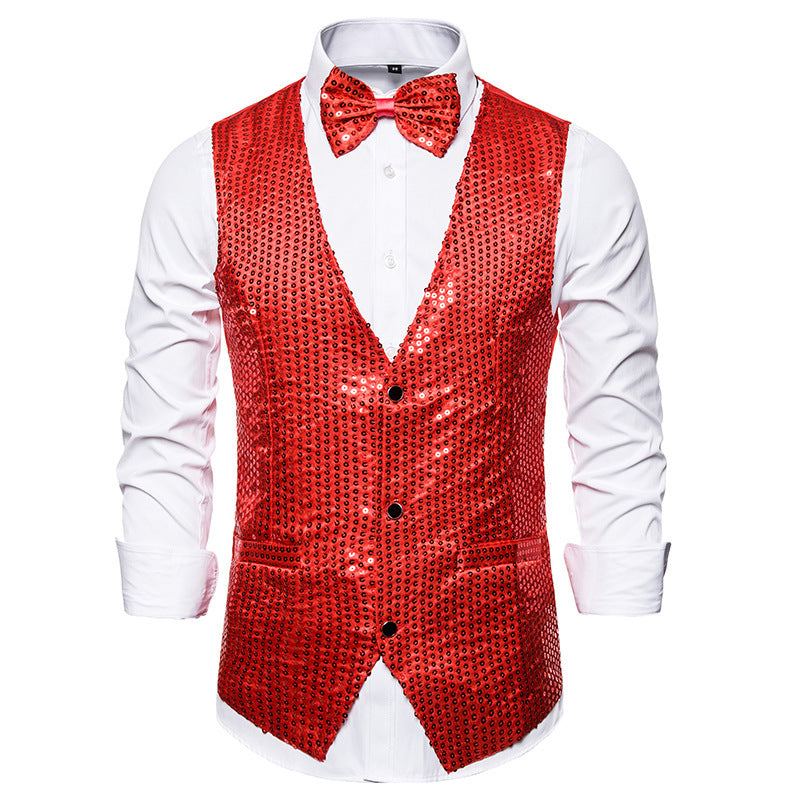 Herren stilvolle Pailletten-Weste Drune