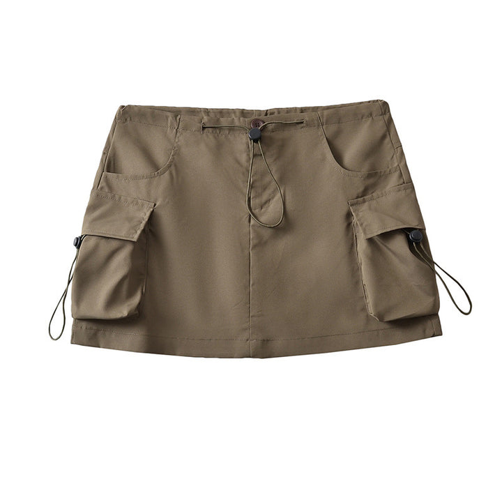 Damen Cargo-Rock mit seitlichen Taschen und verstellbarem Kordelzug Drune