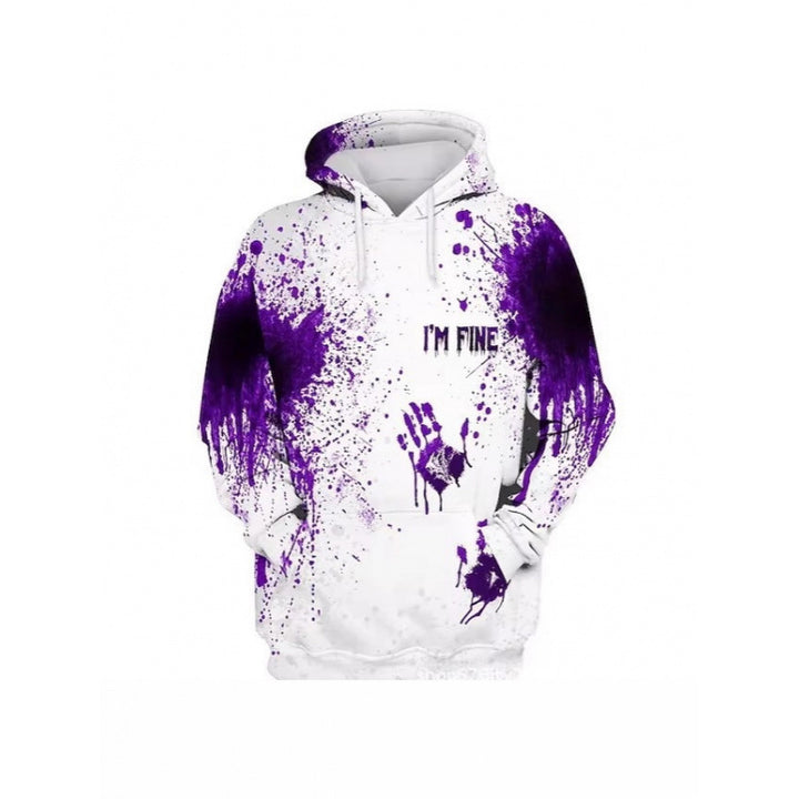 Damen Kreativer Kapuzenpullover mit blutrotem Print Drune