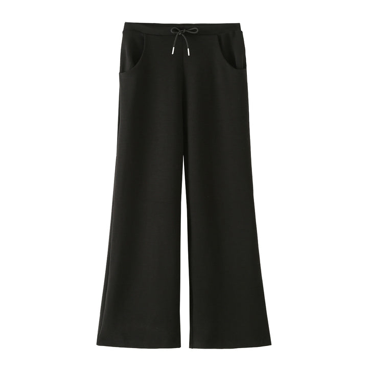 Damen Weite Lounge-Hose mit hohem Bund, Tunnelzug und Eingrifftaschen Drune