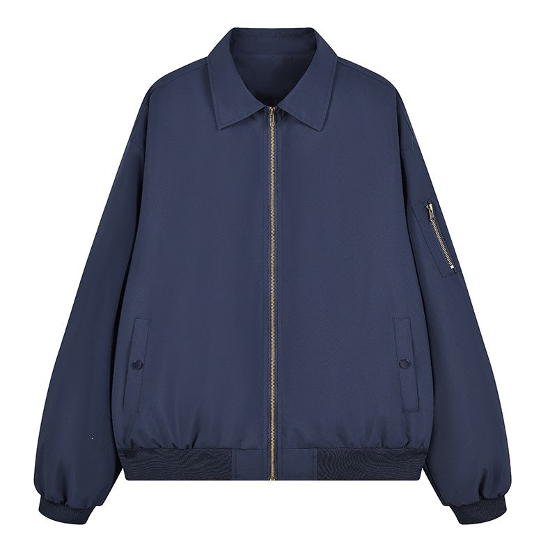 Herren Leichte Oversize-Übergangsjacke im Bomberstil mit Ärmeltasche & elastischem Saum Drune