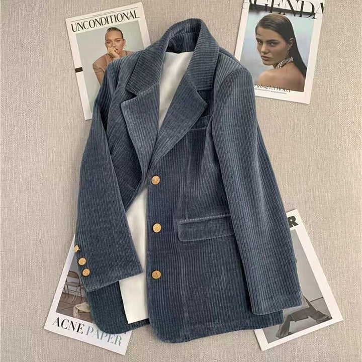 Damen Cord-Blazer mit elegantem Schnitt und hochwertigen Knopfdetails Drune