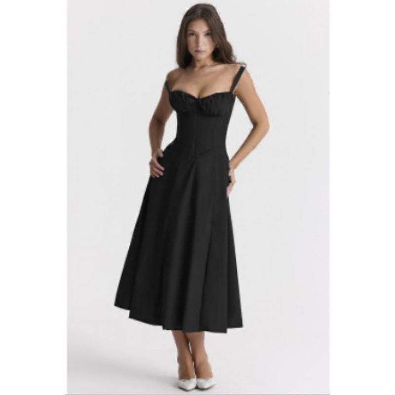 Damen Maxikleid mit floralem Design und elegantem Schlitz Drune