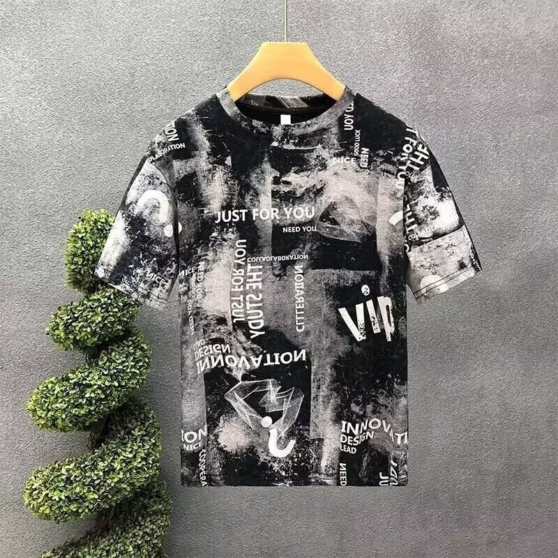 Herren T-Shirt mit kreativem Druckdesign und lockerer Passform Drune