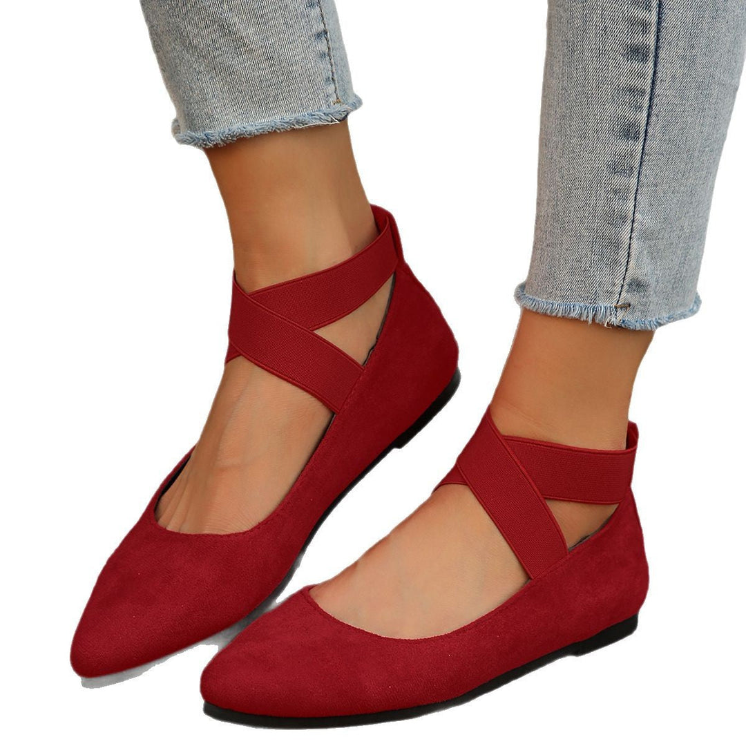 Damen elegante Ballerinas mit verstellbarem Riemchendesign Drune