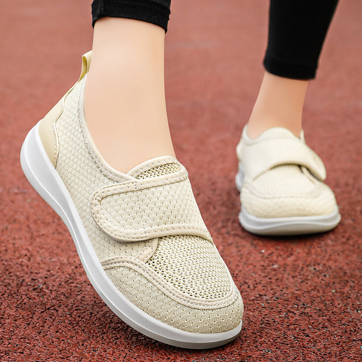 Damen Bequeme und atmungsaktive Slip-On Schuhe mit Klettverschluss Drune