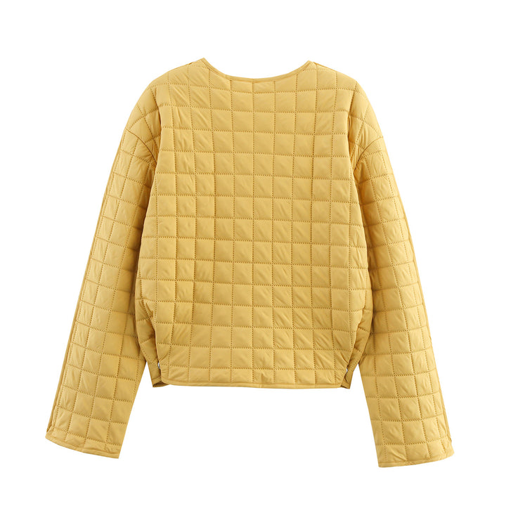 Damen Steppjacke mit Rundhalsausschnitt, leichter Wattierung und Leistentaschen Drune