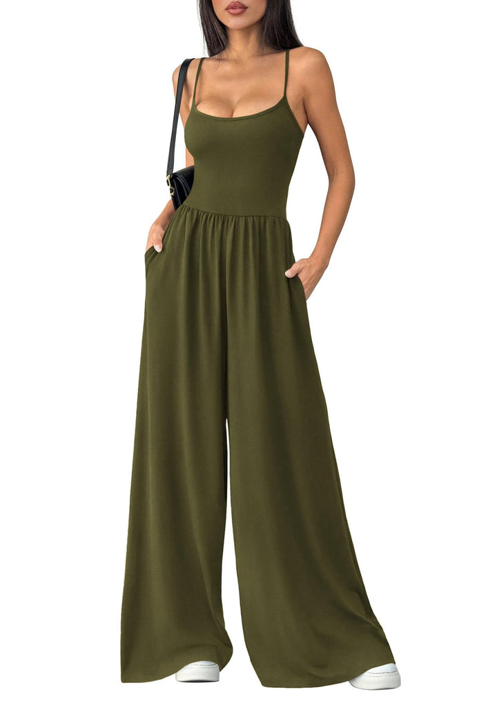 Damen Maxikleid mit trägerlosem Design und seitlichen Taschen Drune
