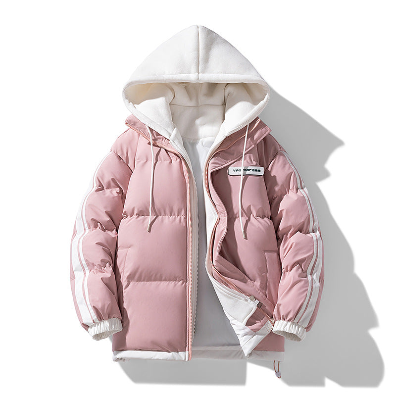 Herren wattierter Parka-Hybrid mit innenliegendem Hoodie, seitlichen Streifen und Zwei-Wege-Reißverschluss Drune
