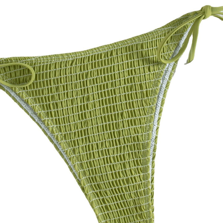 Damen Triangel-Bikini-Set mit feinen Rüschendetails und verstellbaren Bindebändern Drune
