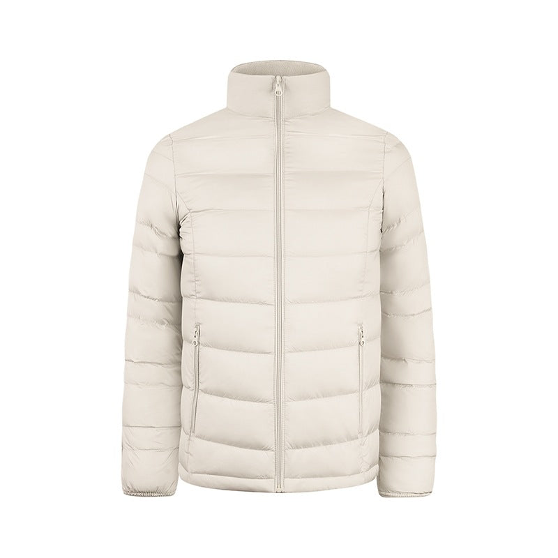 Herren Ultraleichte gesteppte Daunenimitat-Jacke mit Stehkragen Drune