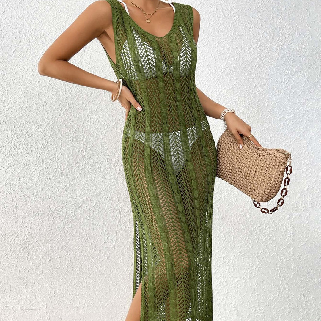 Damen eleganter Häkelsarong mit transparentem Design Drune