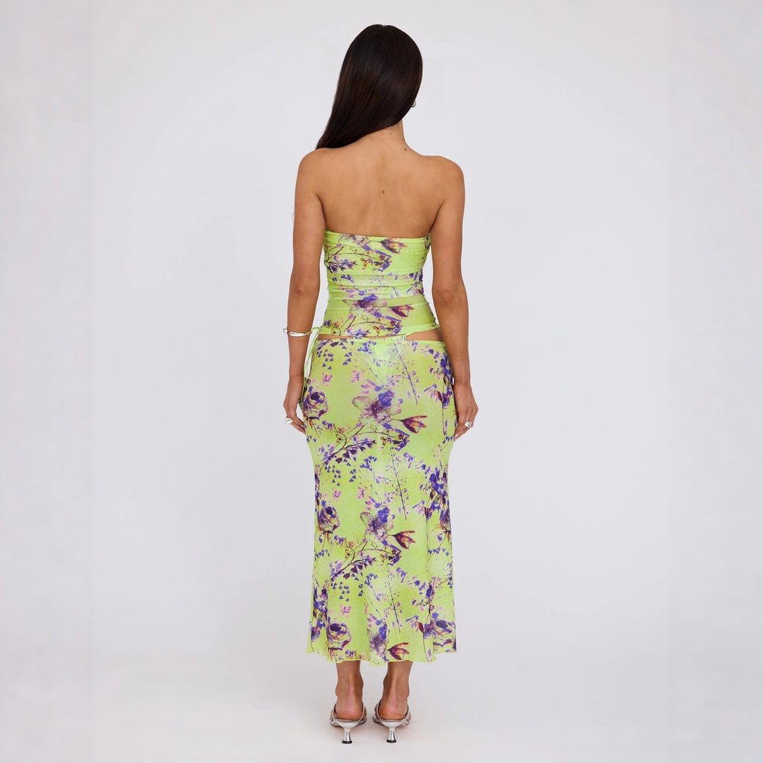 Damen Maxikleid mit verstellbarem Oberteil und Floralprint Drune