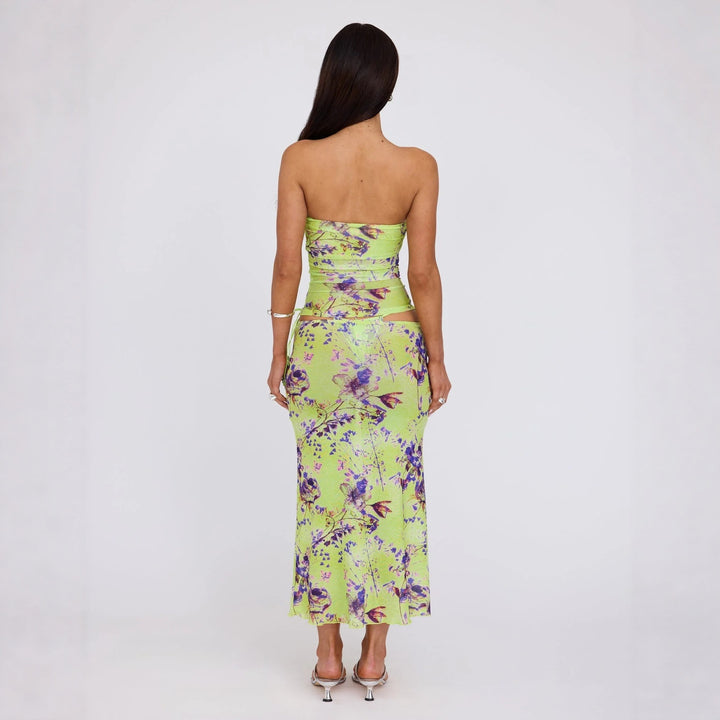 Damen Maxikleid mit verstellbarem Oberteil und Floralprint Drune