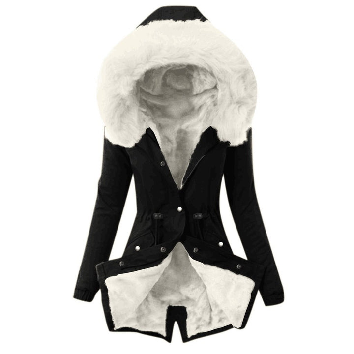 Damen Taillierter Winterparka mit kuscheligem Teddyfutter und großer Kapuze Drune