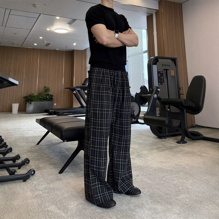 Herren Lässige Karottenhose mit kreativem Karo-Muster Drune