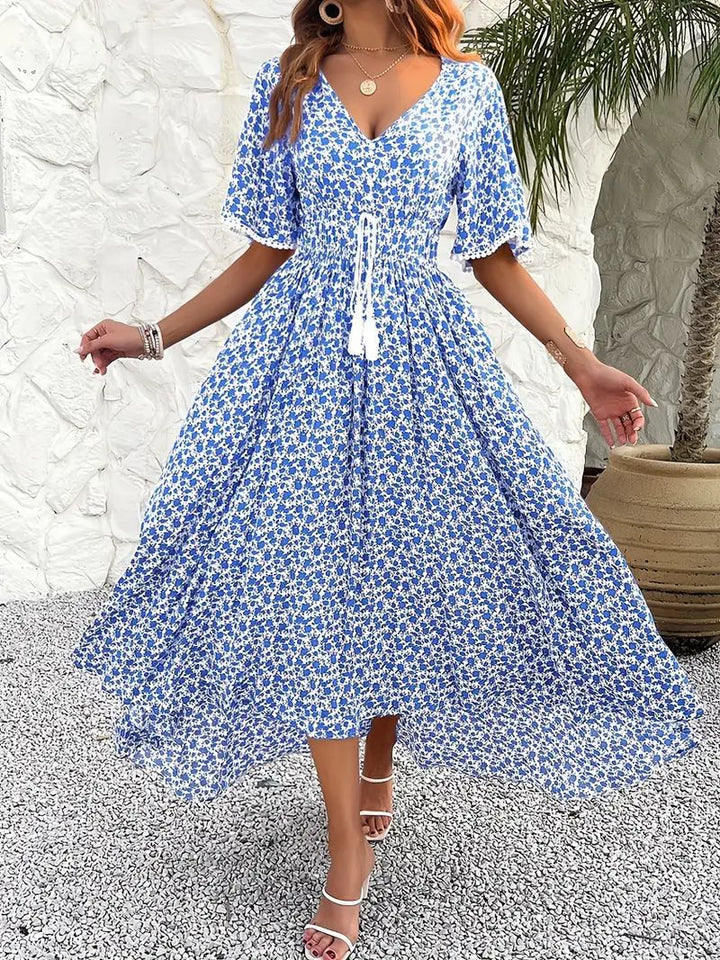 Damen Maxikleid mit floralen Mustern Drune