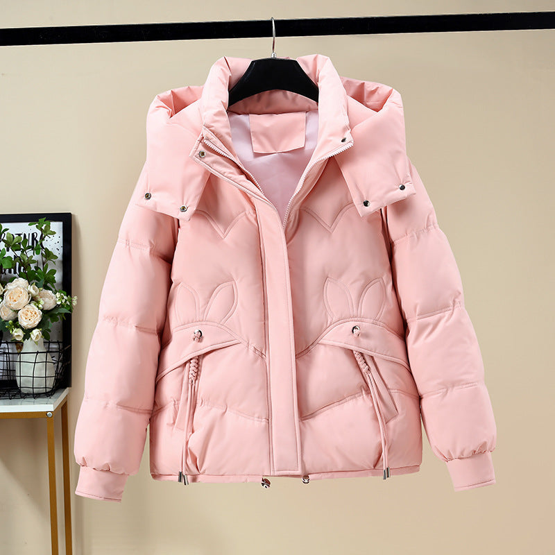Damen Modische Pufferjacke mit abnehmbarer Kapuze und seitlichen Eingrifftaschen Drune
