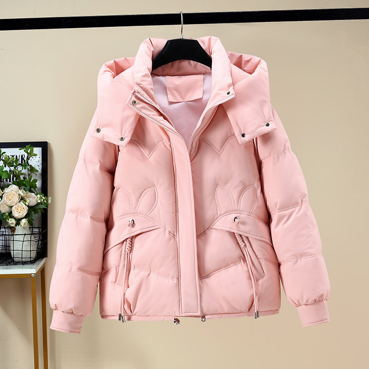 Damen Modische Pufferjacke mit abnehmbarer Kapuze und seitlichen Eingrifftaschen Drune