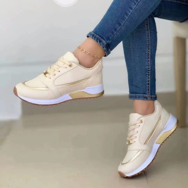 Damen Komfort-Keil-Sneaker im Retro-Sportstil Drune