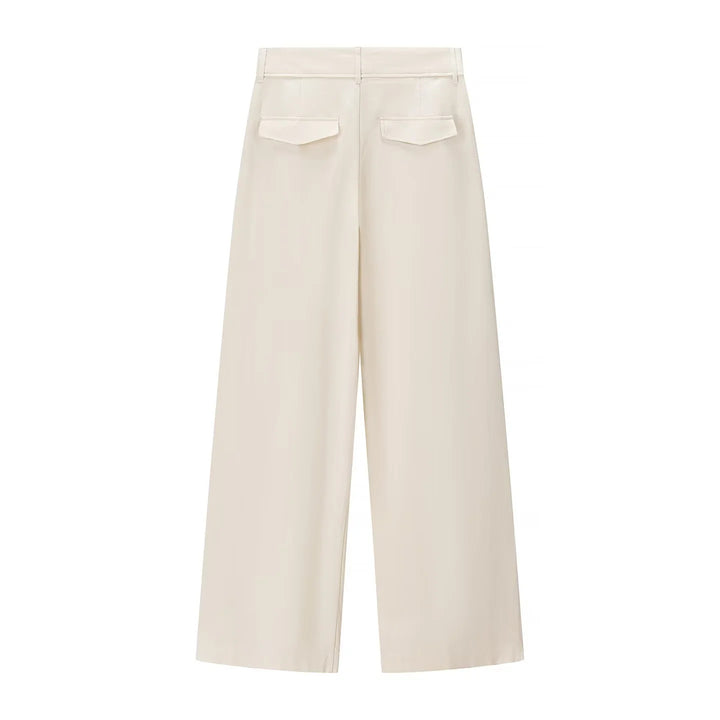 Damen nan hochtaillierte Palazzo-Hose mit Bundfalten, weitem Bein und verdeckter Frontleiste Drune