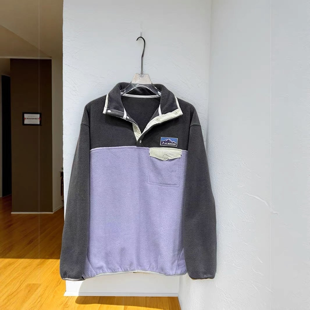 Damen Fleece-Pullover mit hochabschließendem Kragen und praktischen Taschen Drune