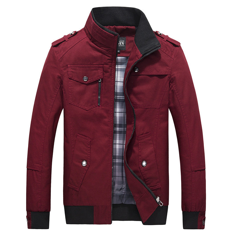 Herren Utility-Fieldjacke mit Stehkragen und kariertem Innenfutter Drune