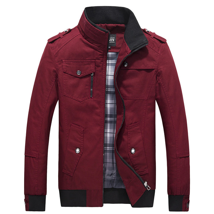 Herren Utility-Fieldjacke mit Stehkragen und kariertem Innenfutter Drune