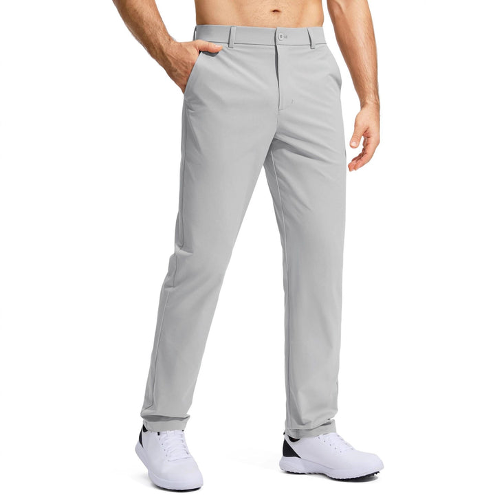 Herren nan elastische Golftwill-Hose mit geradem Schnitt, knitterfreiem Material und verdeckter Reißverschlusstasche Drune