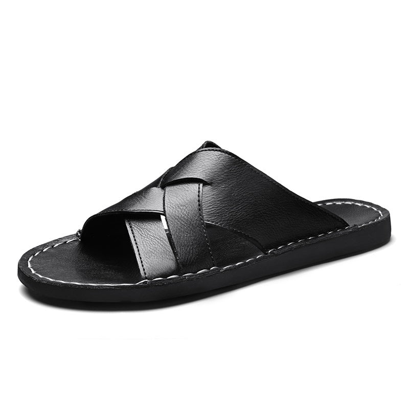 Herren Elegante und bequeme Leder-Sandalen mit verstellbarem Riemensystem Drune