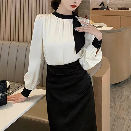 Damen elegantes Wickelkleid mit Rüschen und Knotendetail Drune