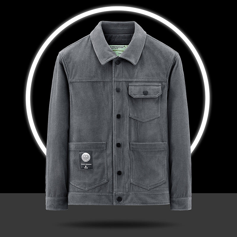 Herren Lässige Cordjacke mit praktischen Taschen und modischem Design Drune