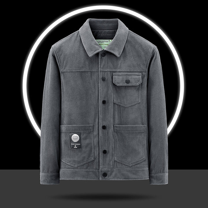 Herren Lässige Cordjacke mit praktischen Taschen und modischem Design Drune