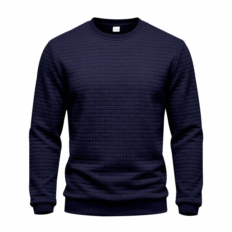 Herren Strukturiertes Rundhals-Sweatshirt mit Waffelstruktur und Rippbündchen Drune