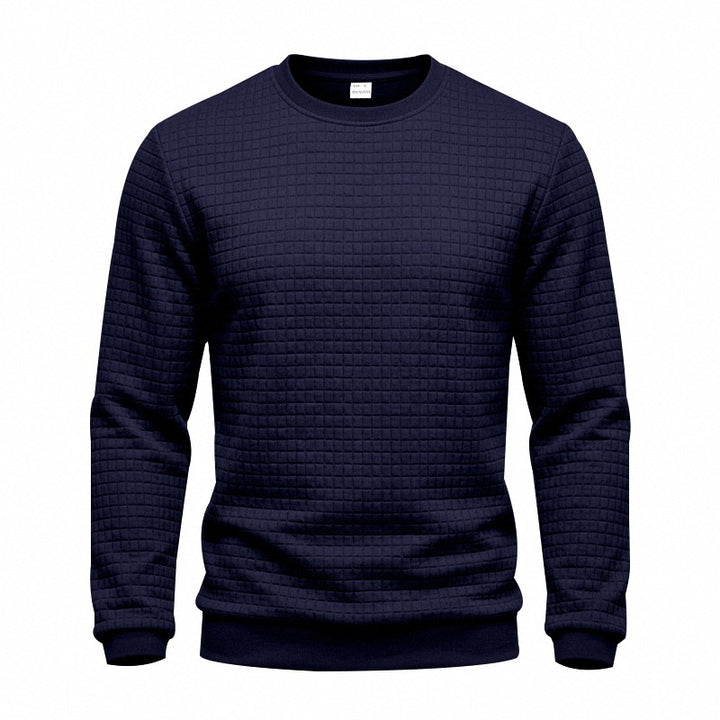 Herren Strukturiertes Rundhals-Sweatshirt mit Waffelstruktur und Rippbündchen Drune