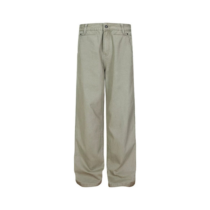 Herren Weite Canvas-Hose im Palazzoschnitt mit hoher Bundpassform und geradem Bein Drune
