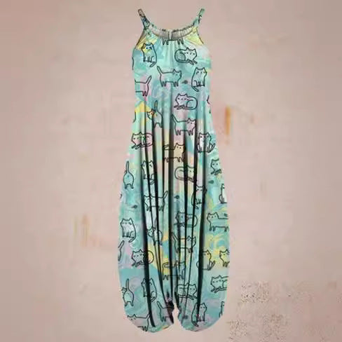 Damen Jumpsuit mit astrologischem Print Drune
