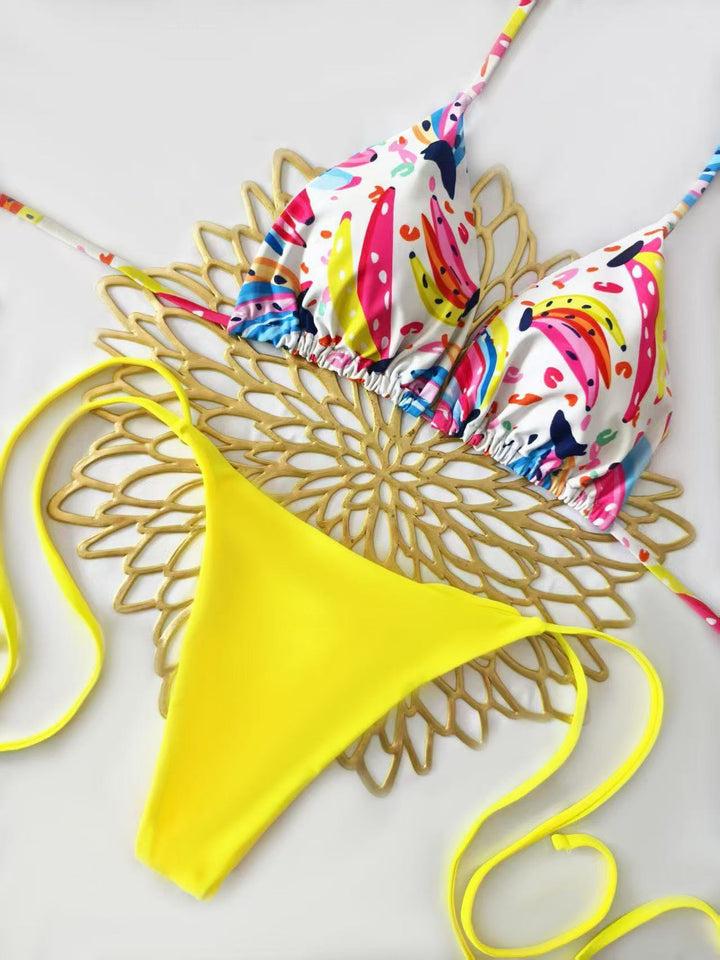 Damen Triangel-Bikini mit floralem Detail Drune