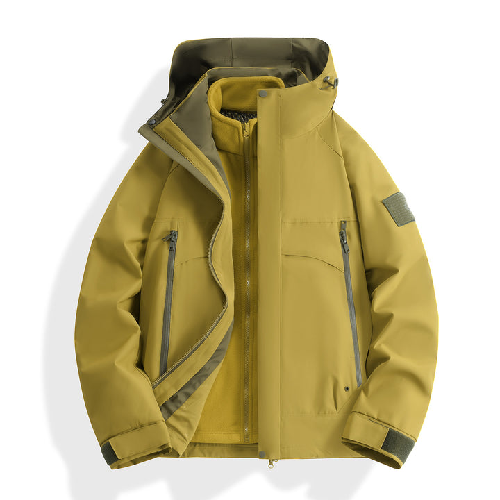 Damen wasserdichter modularer Parka mit abnehmbarer Fleece-Innenjacke und technischer Kapuze Drune