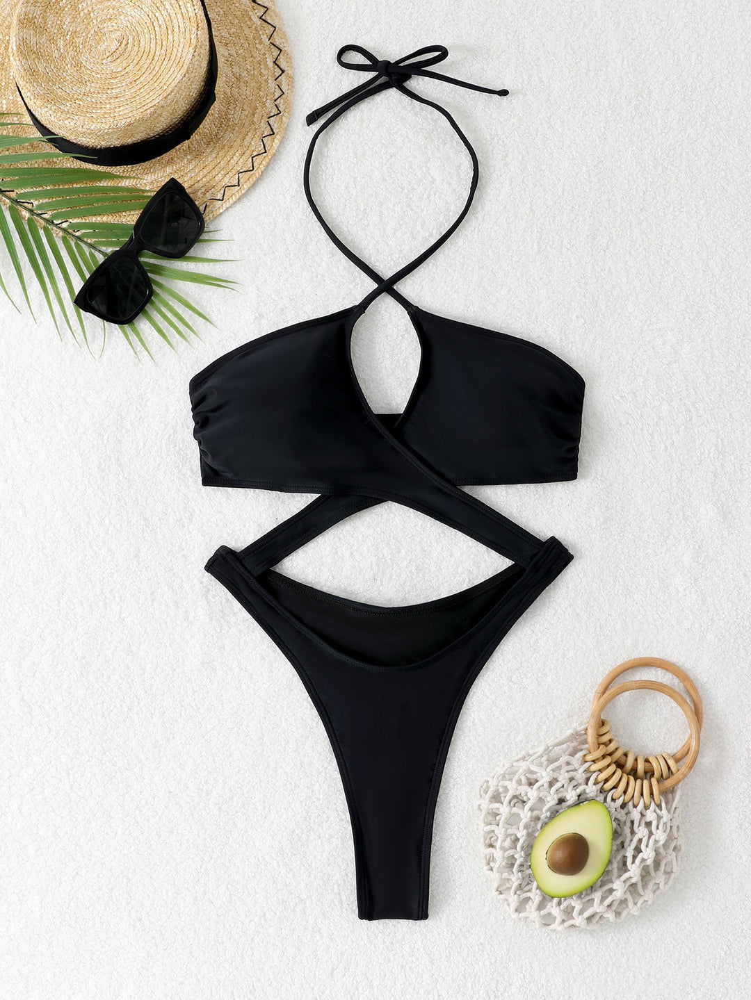 Damen Glänzender Triangel-Bikini Drune