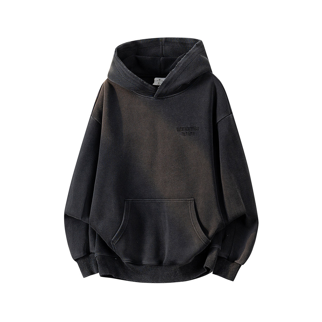 Unisex Oversize Kapuzenpullover mit handschriftlichem Grafik-Print, Kängurutasche & geripptem Saum Drune