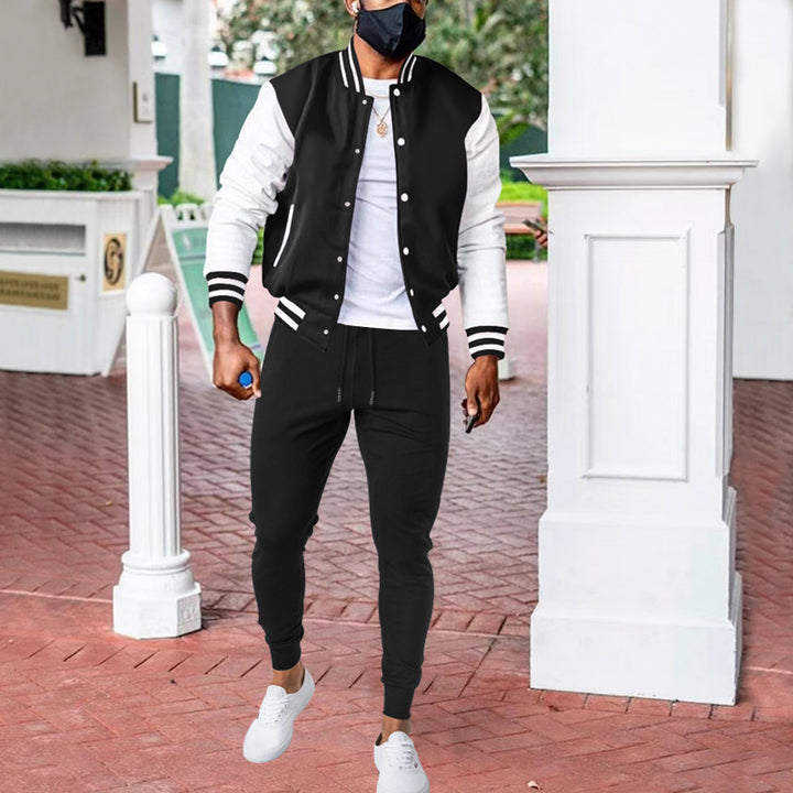 Herren sportliche Collegejacke mit praktischen Taschen und atmungsaktiver Baumwolle Drune