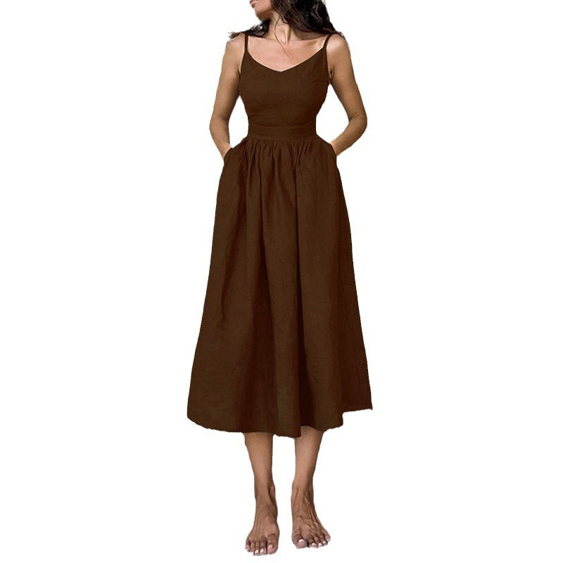 Damen Maxikleid mit verstellbaren Trägern und eleganter Taillierung Drune