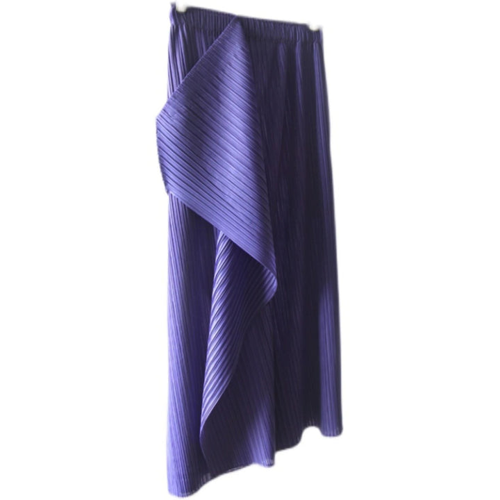 Damen Plissierter Midi-Rock mit asymmetrischem Saum Drune