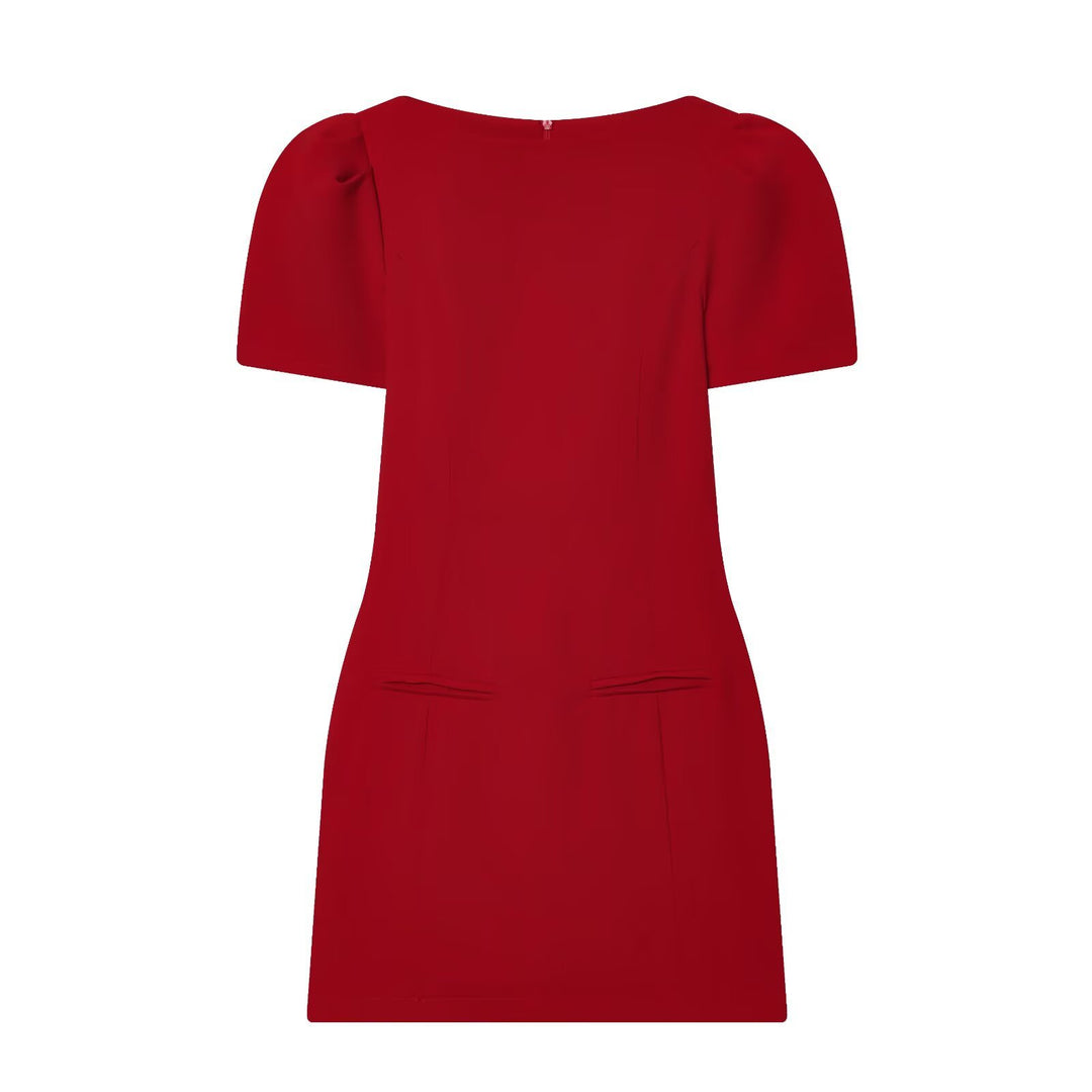 Damenkleid mit Puffärmeln und tailliertem Schnitt Drune