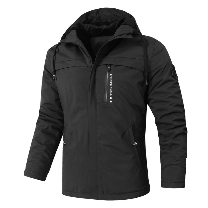 Herren Urbaner Softshell-Parka mit Teddyfleece-Innenfutter, verdecktem Reißverschluss und Brusttasche Drune