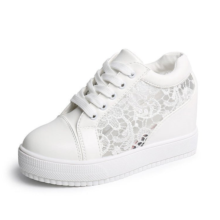 Damen Wedge-Sneaker mit modischem Spitzen-Detail und lässigem Metallic-Finish Drune