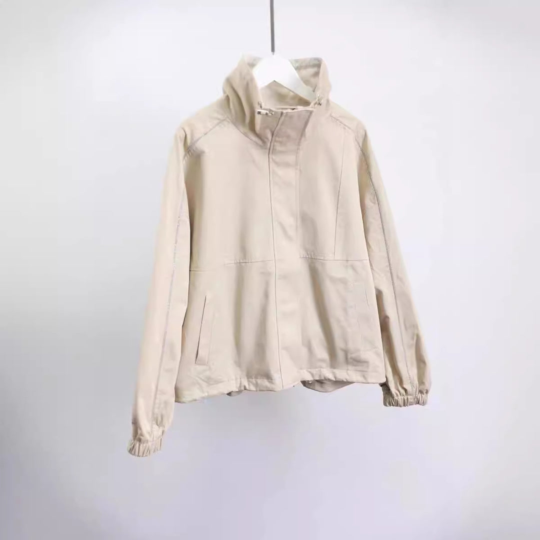 Damen Modische Freizeitjacke mit hohem Kragen Drune