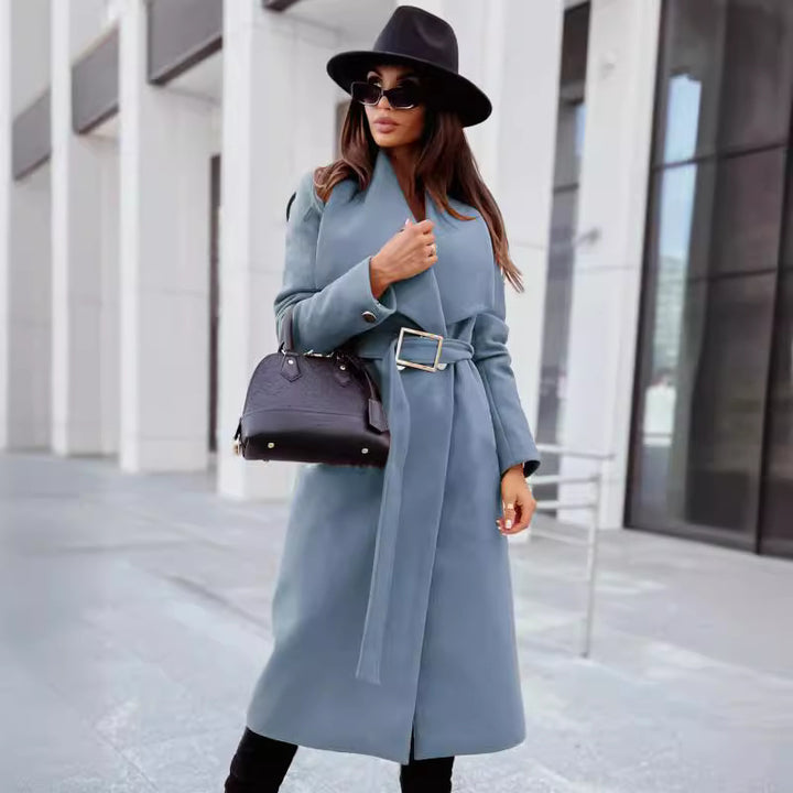 Damen eleganter Trenchcoat mit Gürtel und hochwertiger Verarbeitung Drune